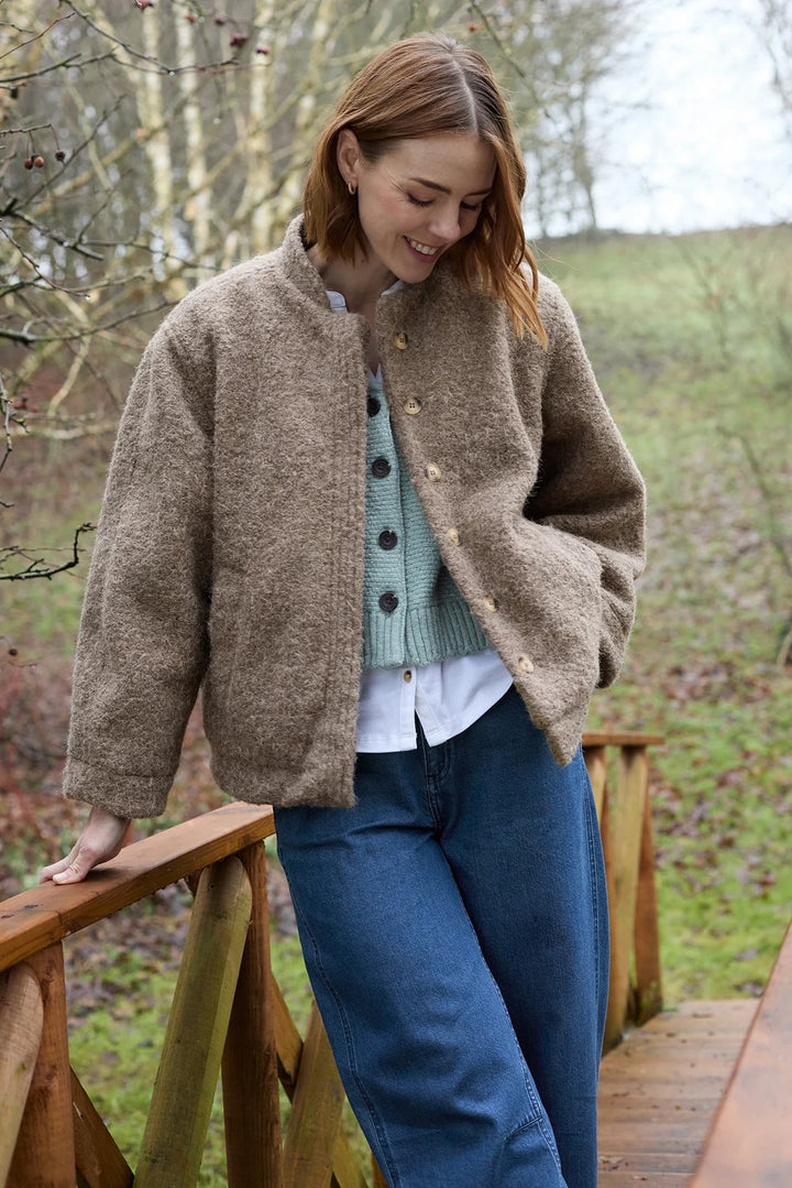 Lily & Me Emin Textured Jacket - Mushroom