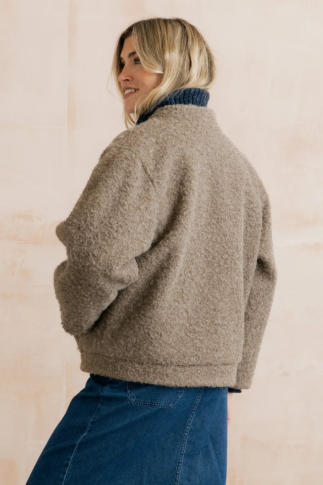 Lily & Me Emin Textured Jacket - Mushroom