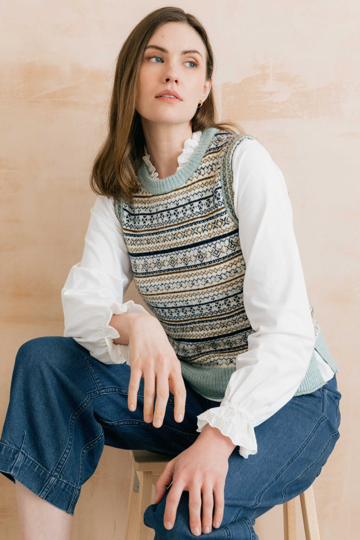 Lily & Me Joan Fair Isle Tank - Mist