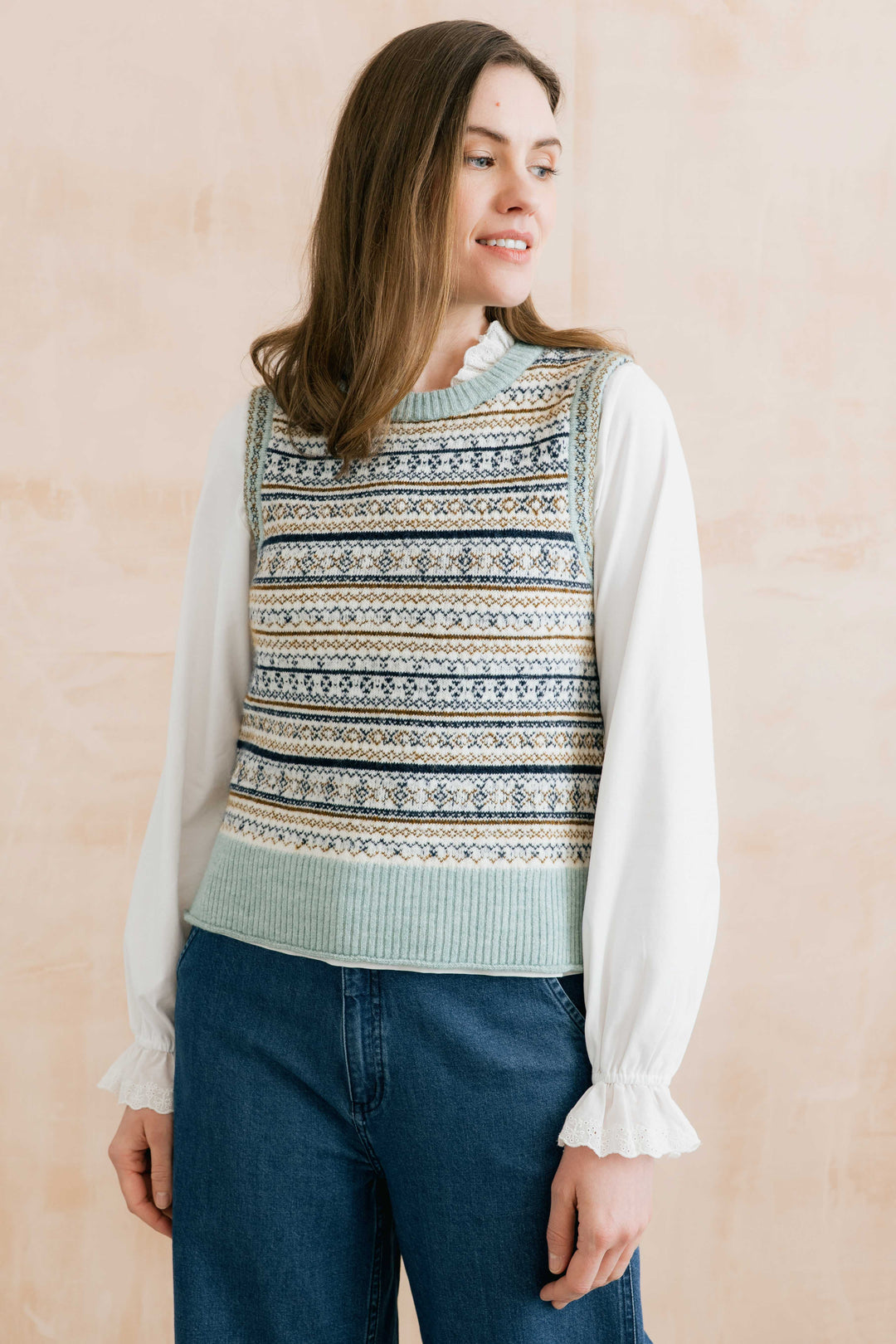 Lily & Me Joan Fair Isle Tank - Mist