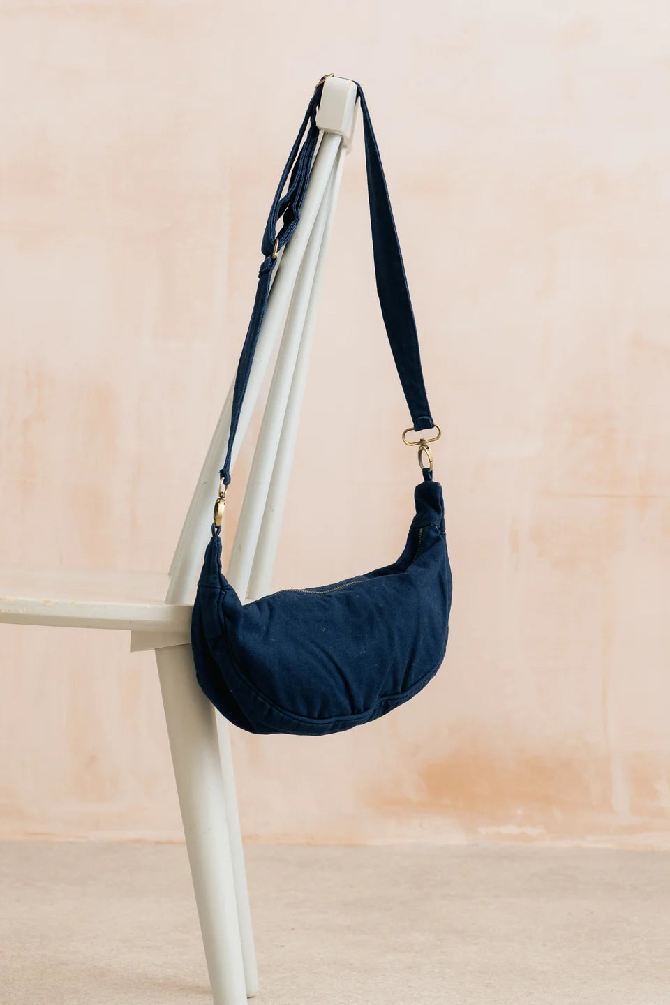 Lily & Me Cotton Canvas Crossbody Bag - Navy