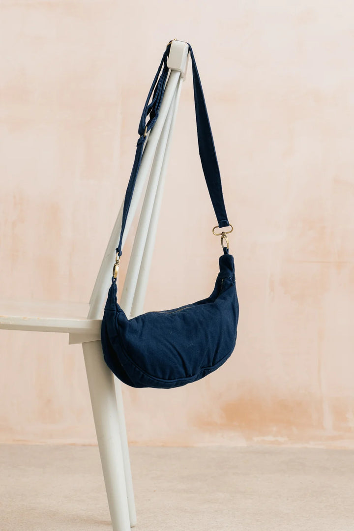 Lily & Me Cotton Canvas Crossbody Bag - Navy