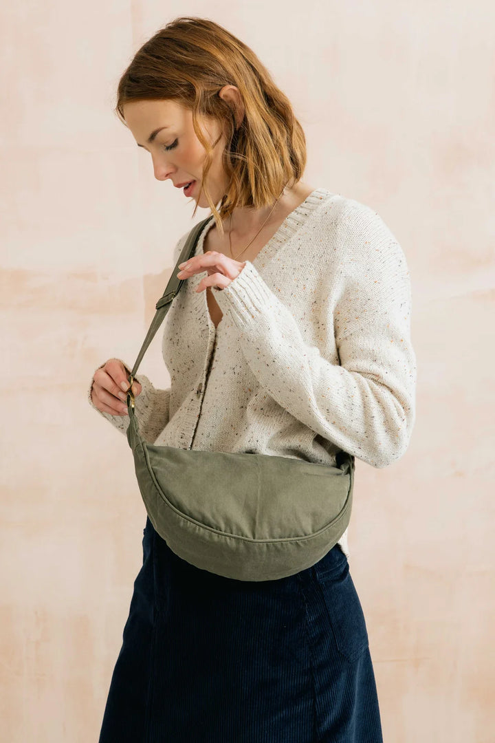 Lily & Me Cotton Crossbody Bag - Dark Olive