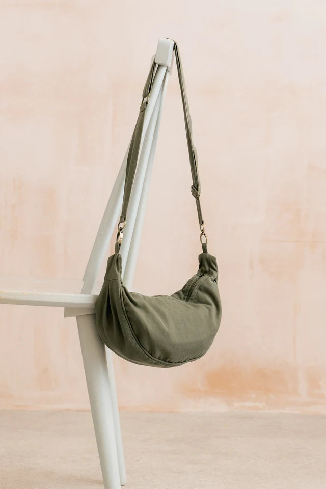 Lily & Me Cotton Crossbody Bag - Dark Olive