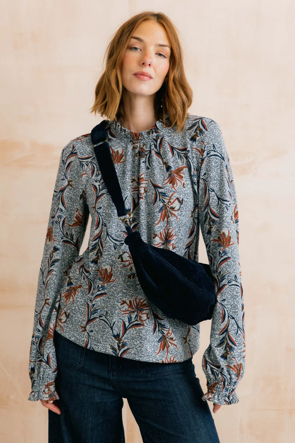 Lily & Me Jumbo Cord Crossbody Bag - Navy