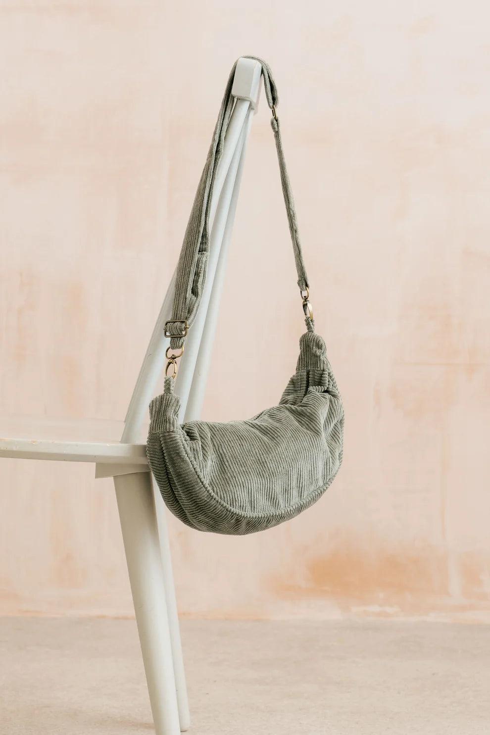 Lily & Me Jumbo Cord Crossbody Bag - Sage