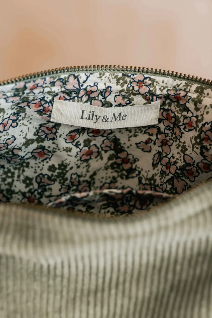 Lily & Me Jumbo Cord Crossbody Bag - Sage