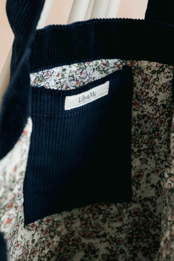 Lily & Me Jumbo Cord Tote Bag - Navy