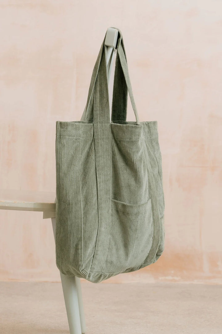 Lily & Me Jumbo Cord Tote Bag - Sage