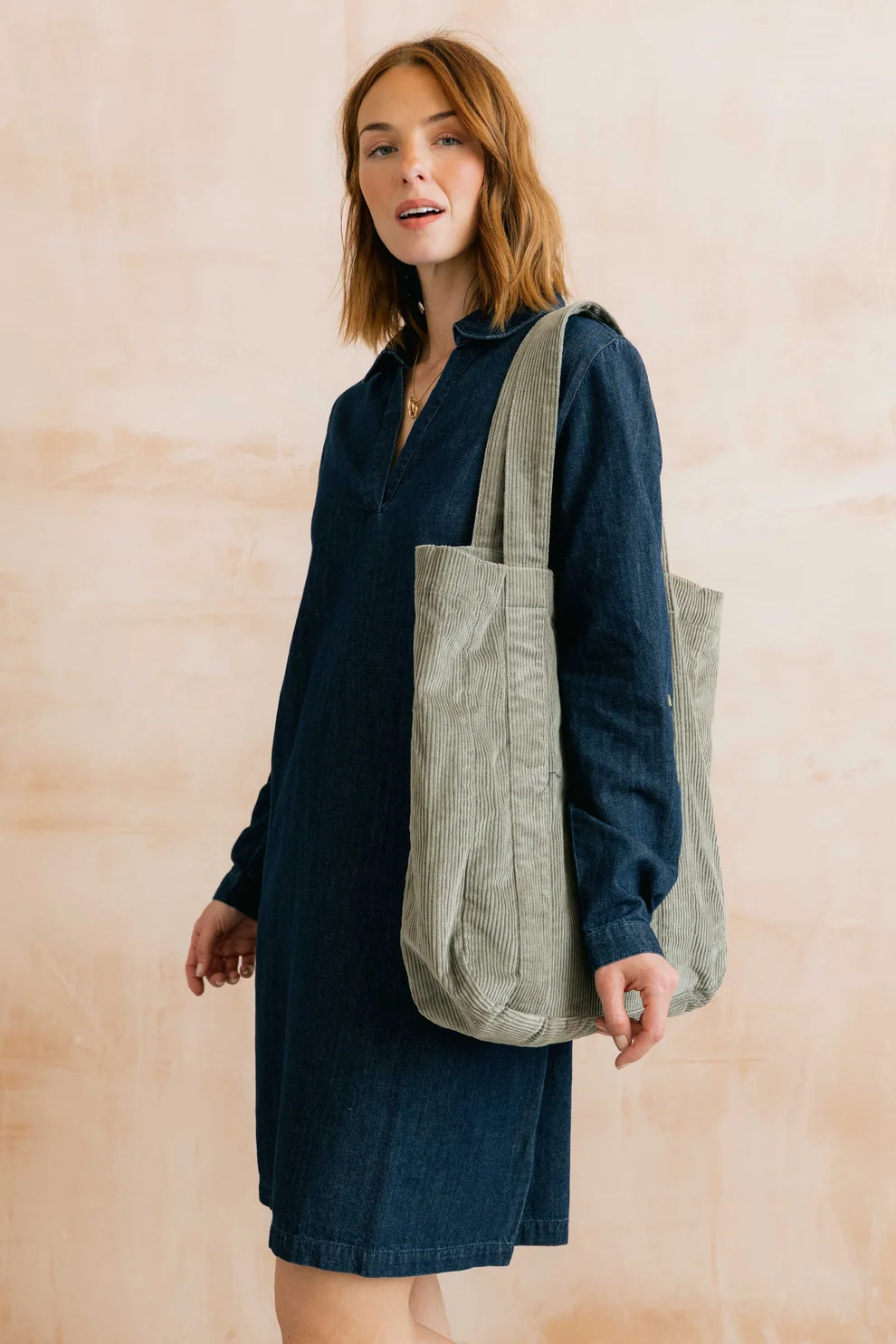 Lily & Me Jumbo Cord Tote Bag - Sage