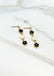 Envy Gold Black & White Flower Drop Earrings