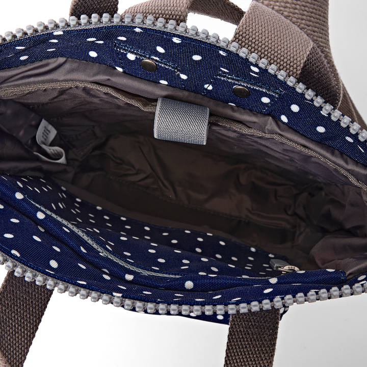 Roka London- Bantry B Backpack small- Navy Poka Dot
