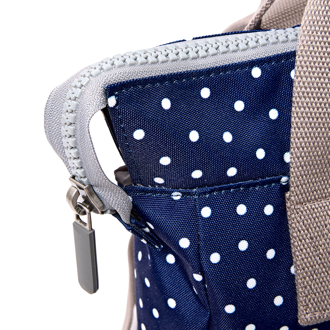 Roka London- Bantry B Backpack small- Navy Poka Dot