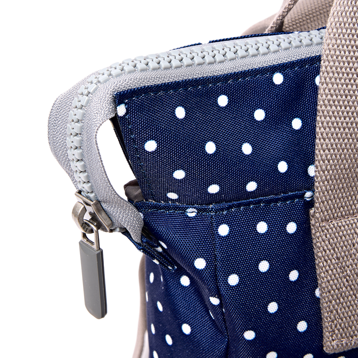 Roka London- Bantry B Backpack small- Navy Poka Dot