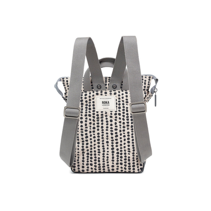 Roka London - Bantry B Small Recycled Canvas Backpack - Linear dot