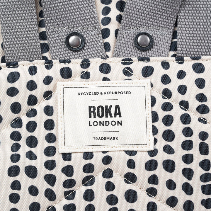 Roka London - Bantry B Small Recycled Canvas Backpack - Linear dot