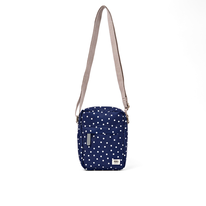 Roka London Bond Crossbody Bag - Small - Navy Polka Dot