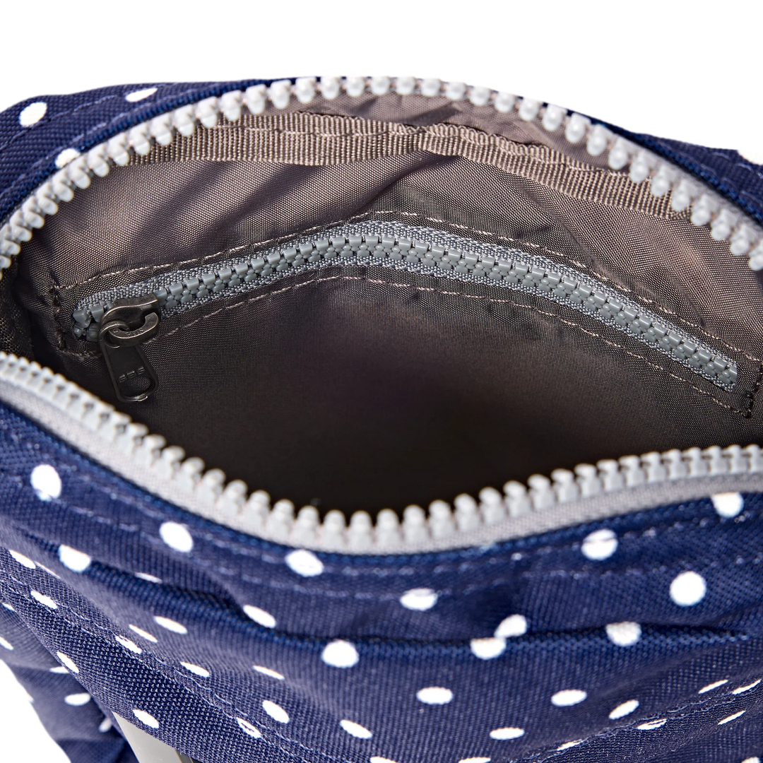 Roka London Bond Crossbody Bag - Small - Navy Polka Dot