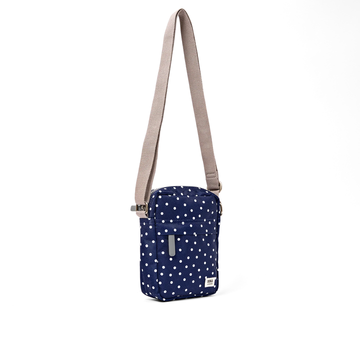 Roka London Bond Crossbody Bag - Small - Navy Polka Dot