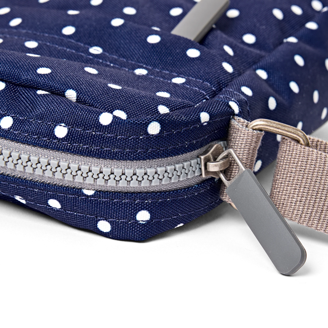 Roka London Bond Crossbody Bag - Small - Navy Polka Dot