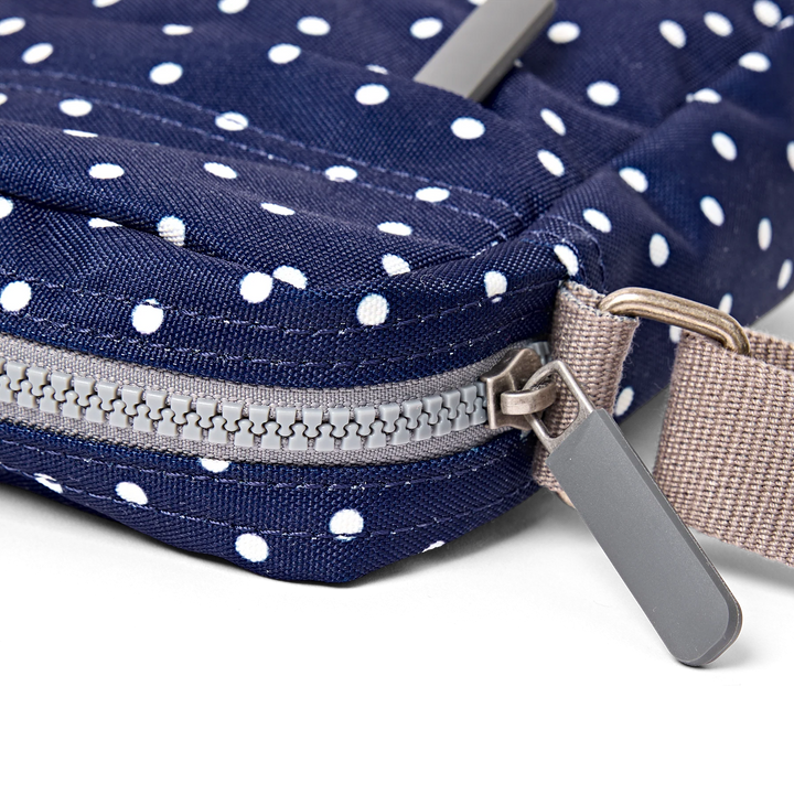 Roka London Bond Crossbody Bag - Small - Navy Polka Dot