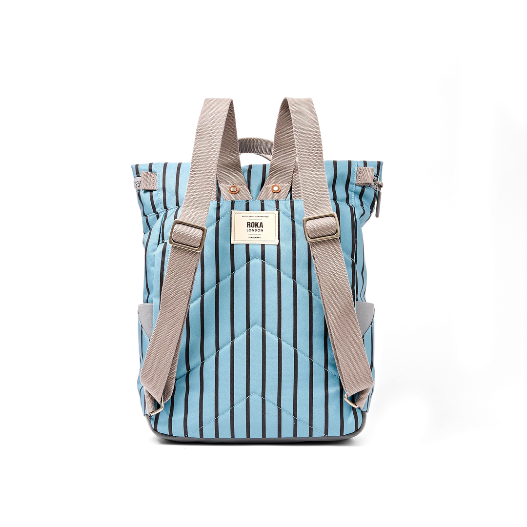 Roka London Canfield Roll-Top Backpack - Medium - Blue Stripe