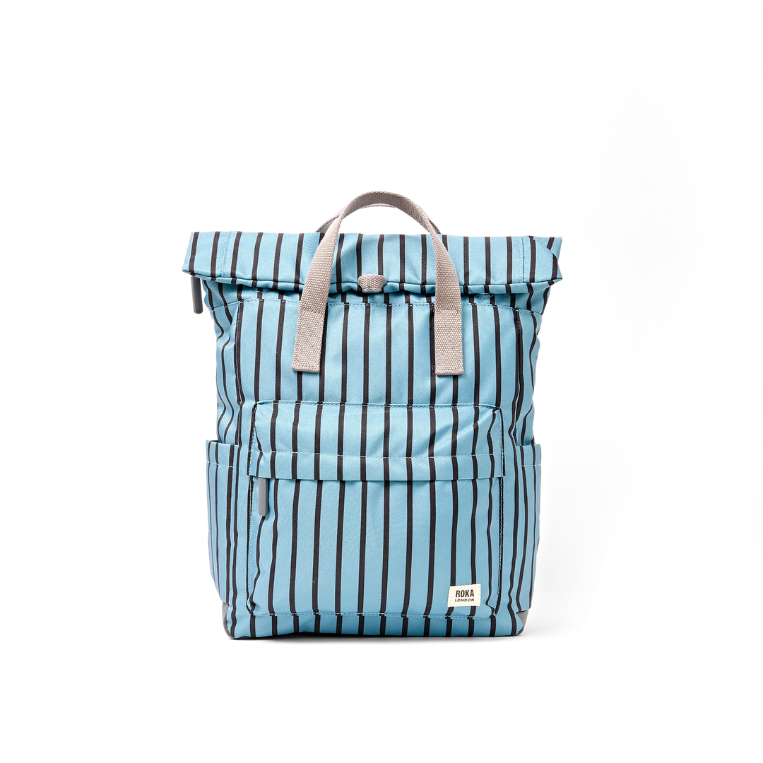 Roka London Canfield Roll-Top Backpack - Medium - Blue Stripe