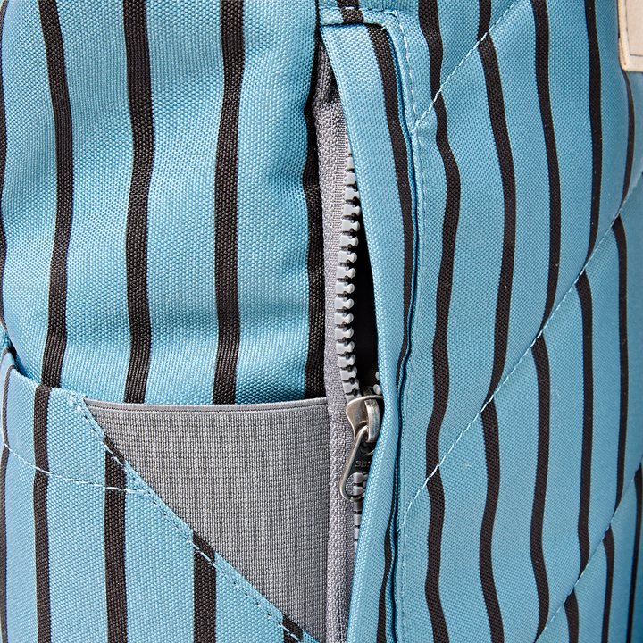 Roka London Canfield Roll Top Backpack- Blue Stripe