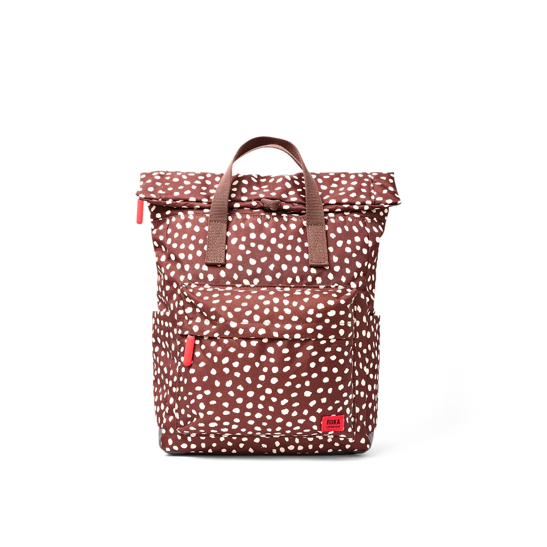 Roka London Canfield Medium Brown Dot Backpack