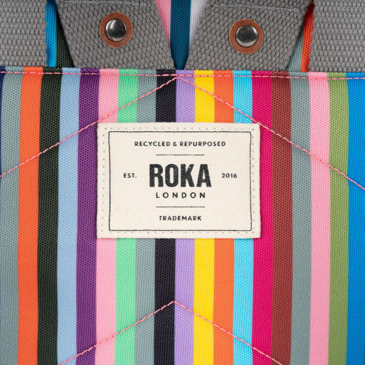 Roka London -  Medium Canfield Backpack - Multi Sripe Nylon