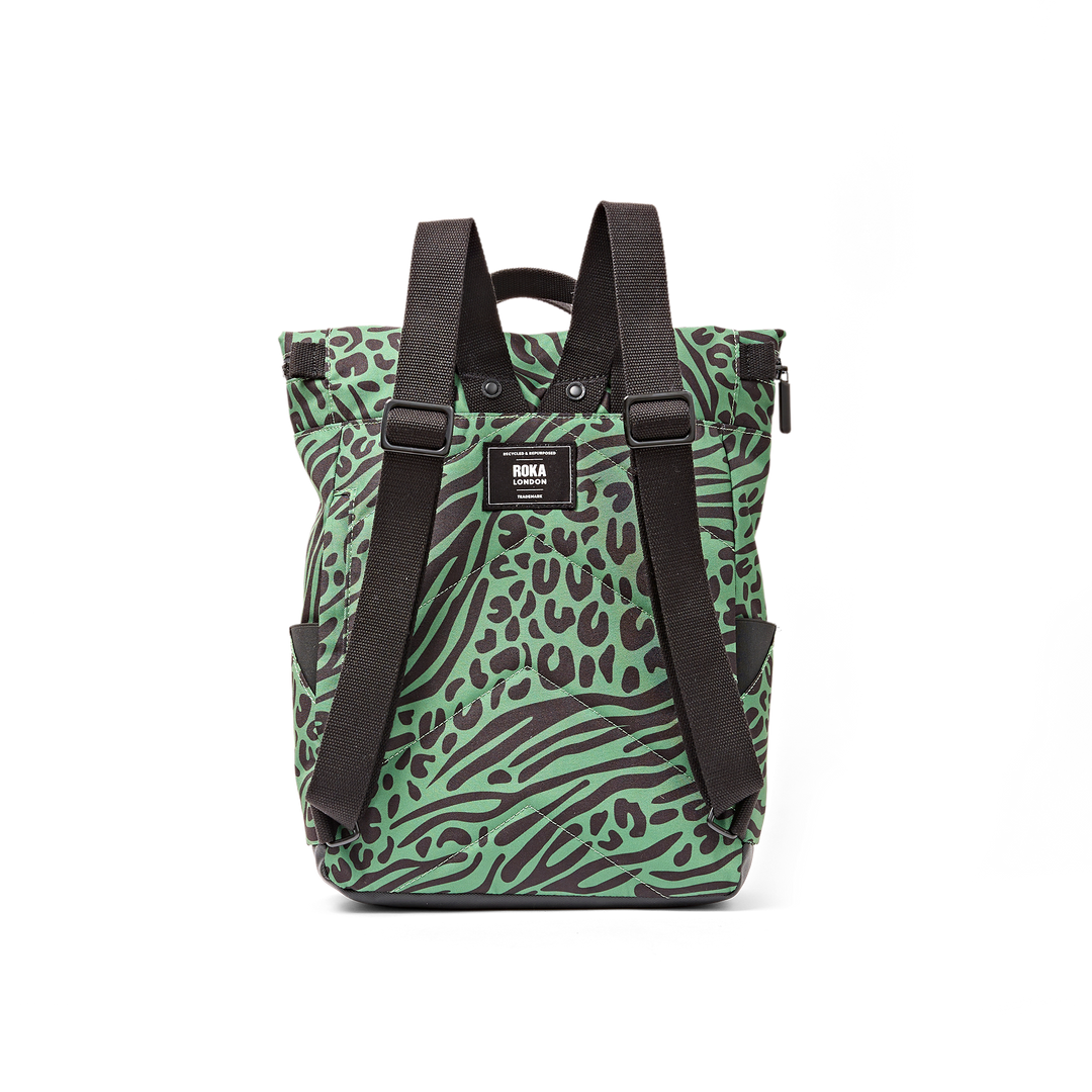 Roka London Canfield Roll Top Backpack Small- Mixed Animal Artichoke