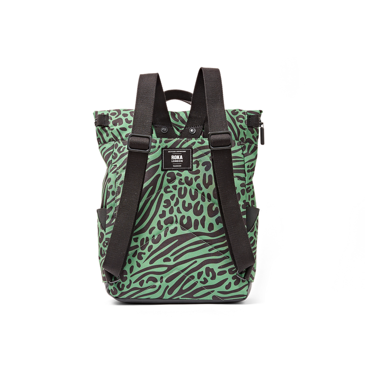 Roka London Canfield Roll Top Backpack Small- Mixed Animal Artichoke