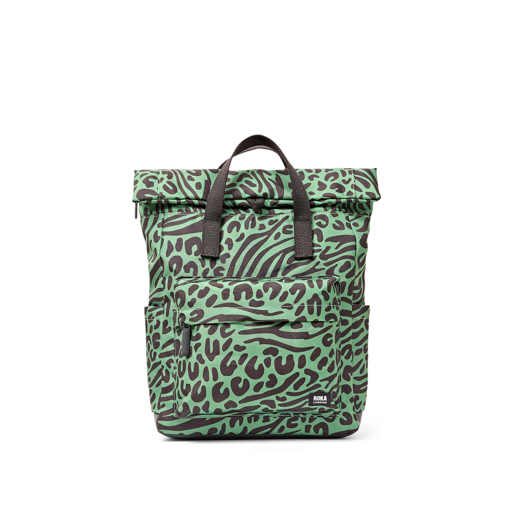 Roka London Canfield Roll Top Backpack Small- Mixed Animal Artichoke