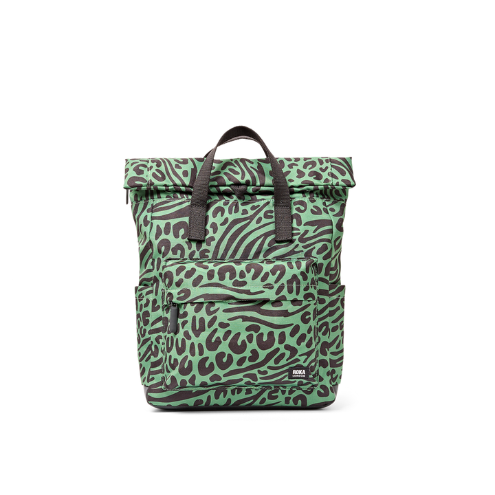 Roka London Canfield Roll Top Backpack Small- Mixed Animal Artichoke