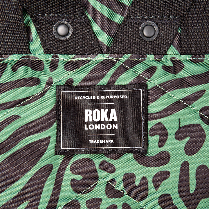 Roka London Canfield Roll Top Backpack Small- Mixed Animal Artichoke