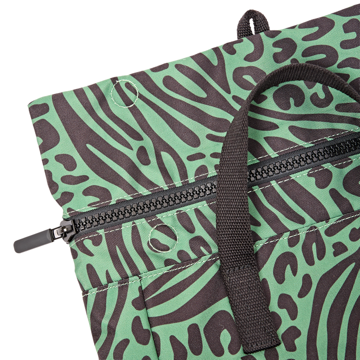 Roka London Canfield Roll Top Backpack Small- Mixed Animal Artichoke