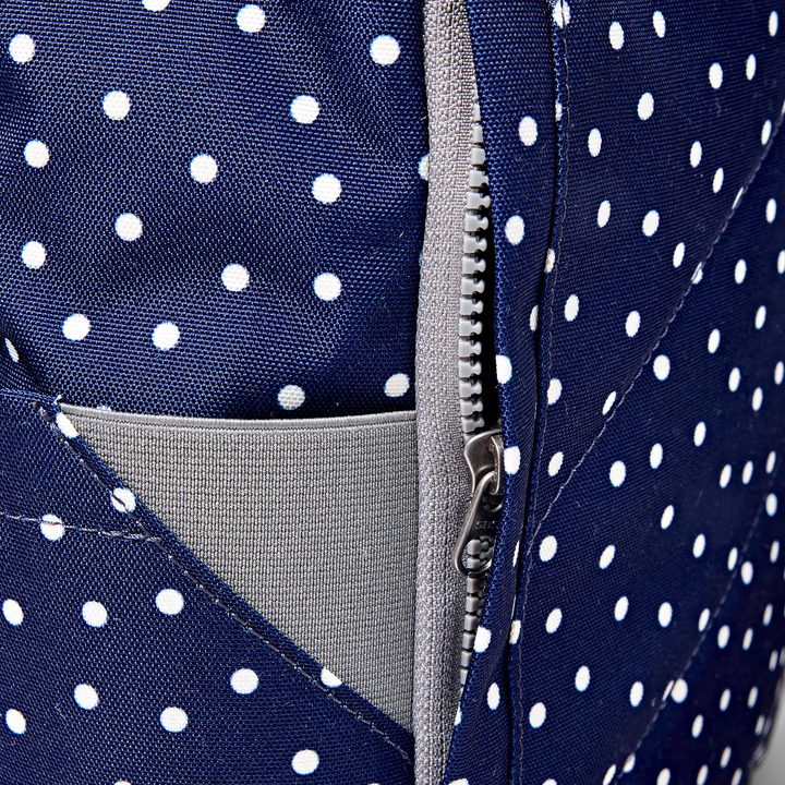 Roka London Canfield Roll-Top Backpack - Medium - Navy Polka Dot