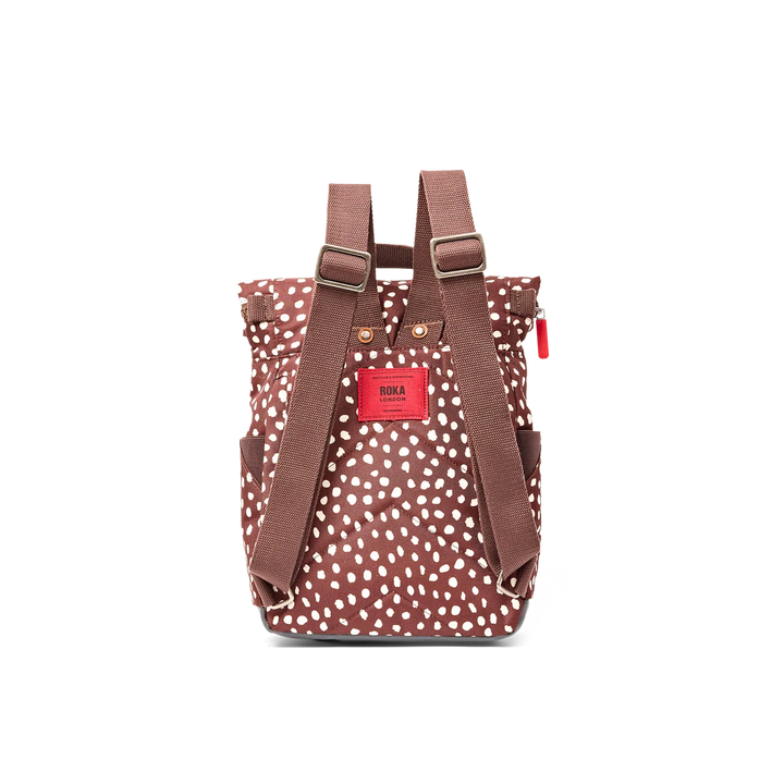 Roka London Canfield Roll Top Small Backpack - Brown Dot