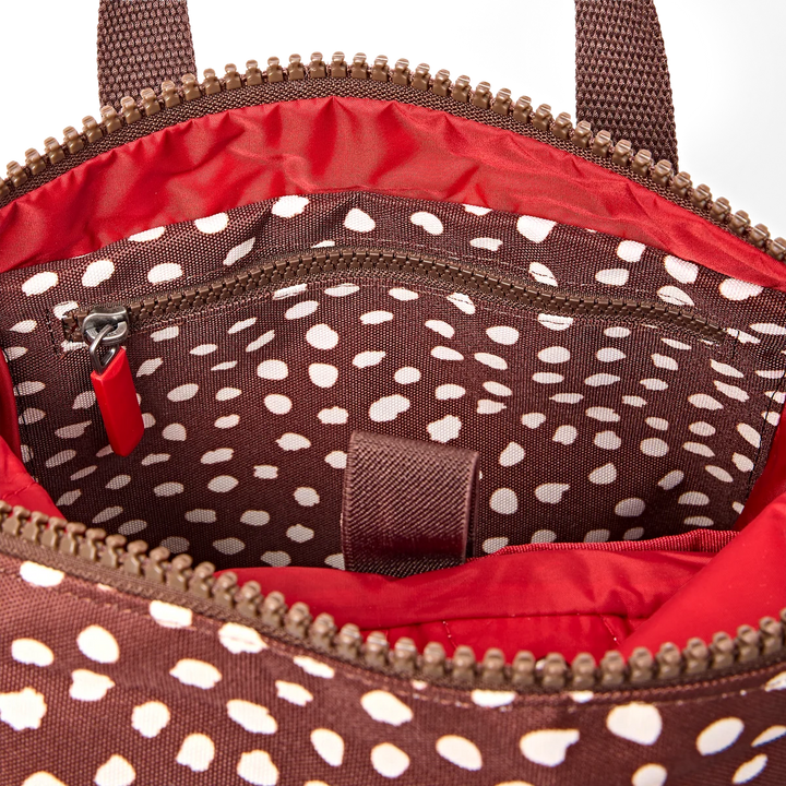 Roka London Canfield Roll Top Small Backpack - Brown Dot
