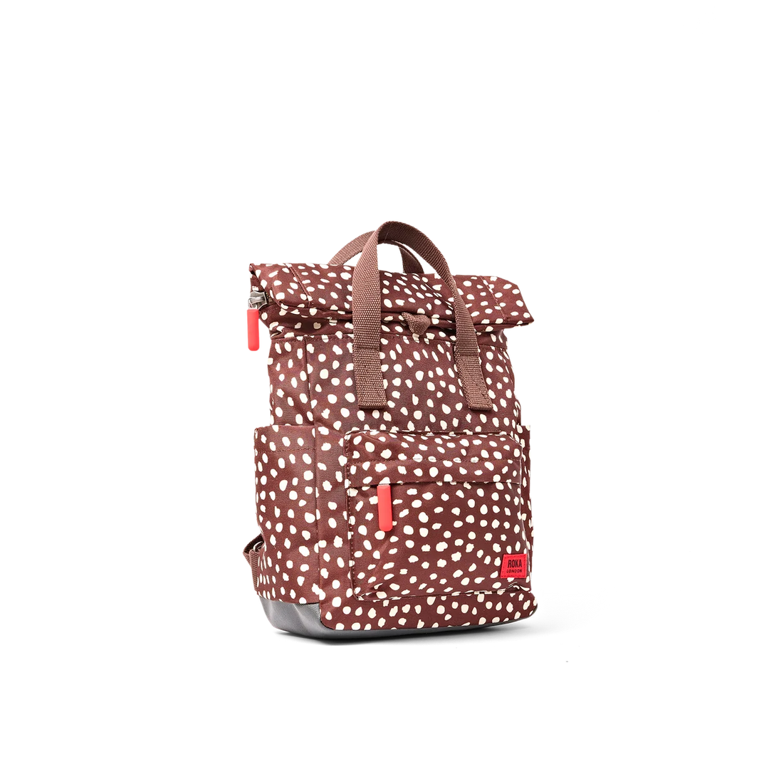 Roka London Canfield Roll Top Small Backpack - Brown Dot