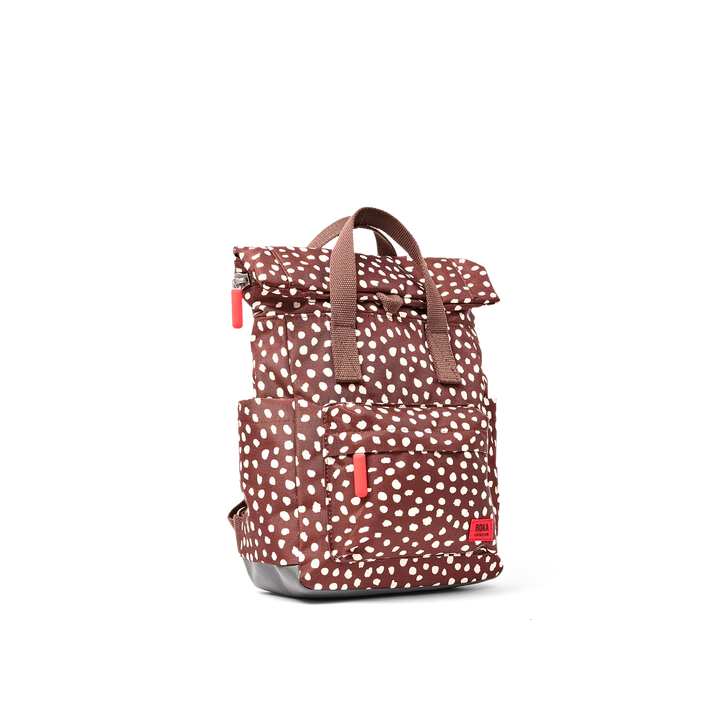 Roka London Canfield Roll Top Small Backpack - Brown Dot