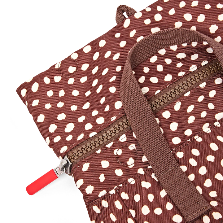 Roka London Canfield Roll Top Small Backpack - Brown Dot