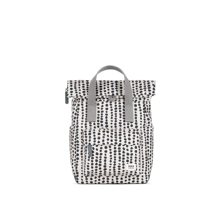 Roka London - Canfield B Medium Recycled Canvas Backpack - Linear Dot