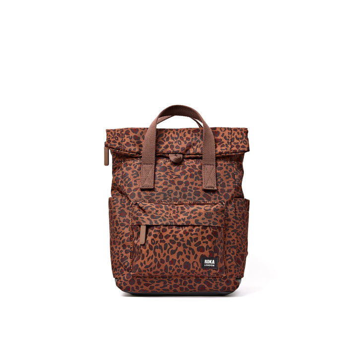 Roka London Canfield Roll Top Backpack - Small - Mini Leopard