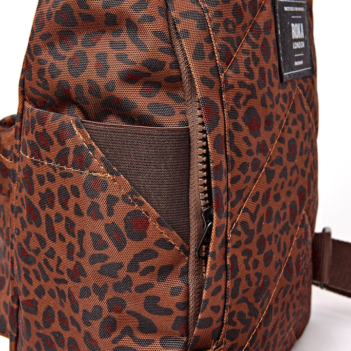 Roka London Canfield Roll Top Backpack - Small - Mini Leopard