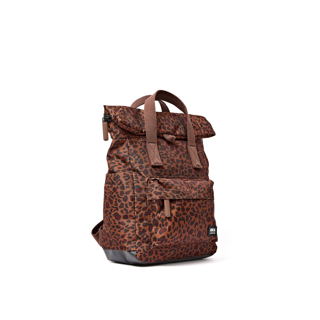 Roka London Canfield Roll Top Backpack - Small - Mini Leopard