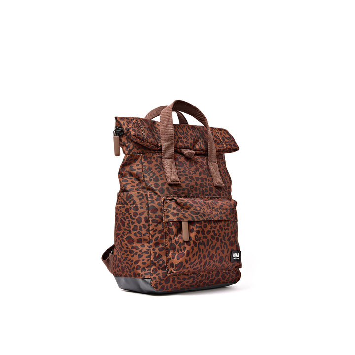 Roka London Canfield Roll Top Backpack Small- Mini Leopard Print