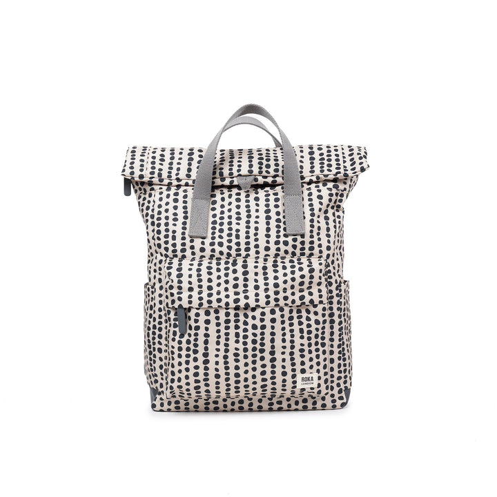 Roka London - Canfield B Medium Recycled Canvas Backpack - Linear Dot