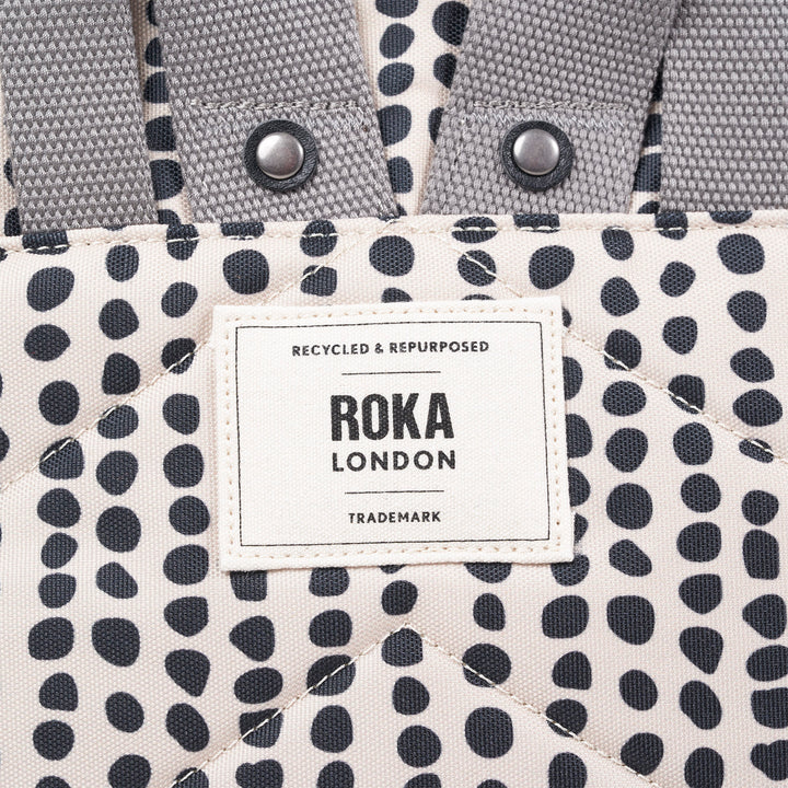 Roka London - Canfield B Medium Recycled Canvas Backpack - Linear Dot