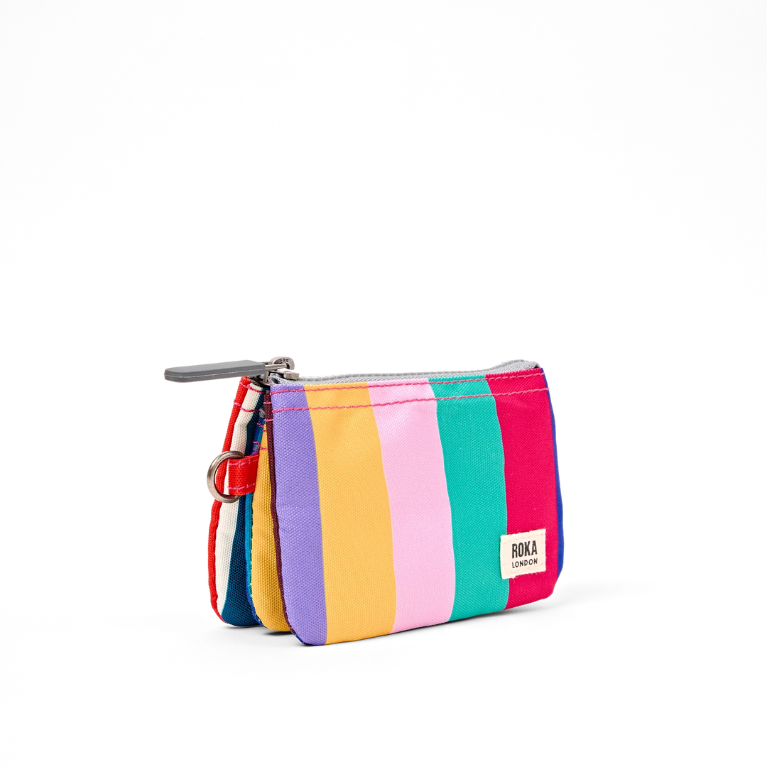 Roka London Carnaby Wallet - Small - Wide Multi Stripe